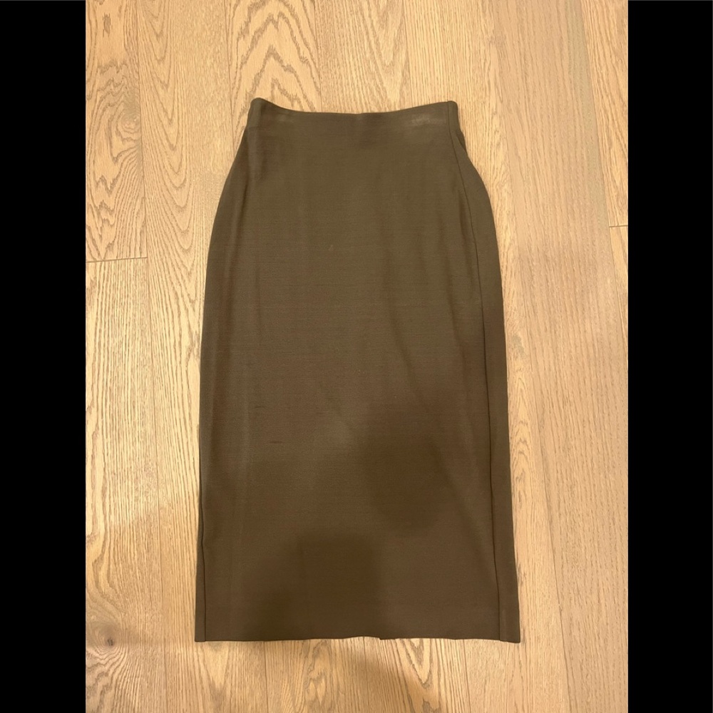 Aritzia - johan olive green viscose blend skirt
